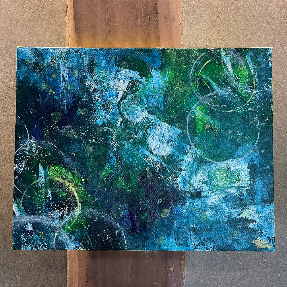 『日常は溶けて耳鳴りに溺れる』深音アート / 楽曲から生まれた抽象画