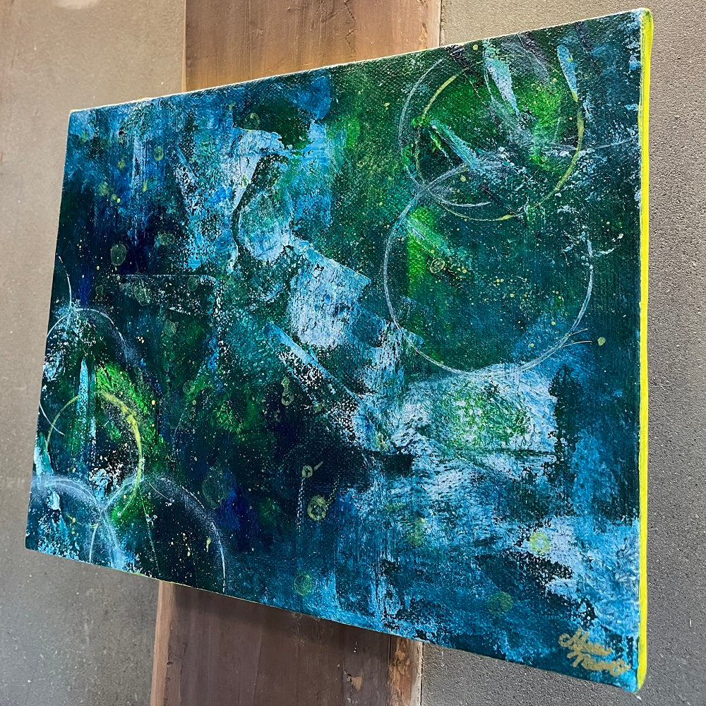 『日常は溶けて耳鳴りに溺れる』深音アート / 楽曲から生まれた抽象画