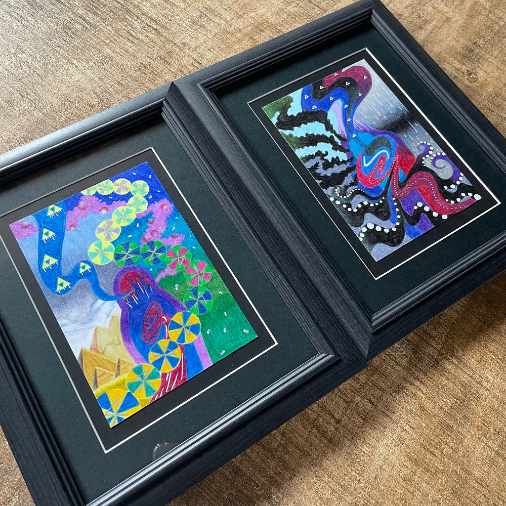 【深層アート】ポジティブ＋シャドウ 2枚セット｜光と影を描く限定アート体験